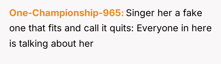 One-Championship-965 Singer her a fake one that fits and call...