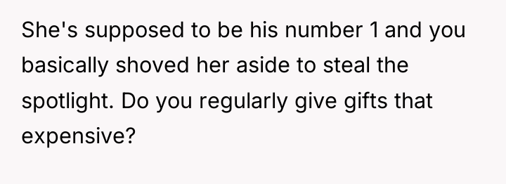 She's supposed to be his number 1 and you basically...