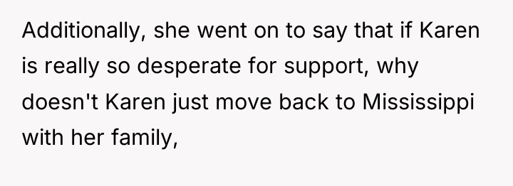 Additionally, she went on to say that if Karen is...