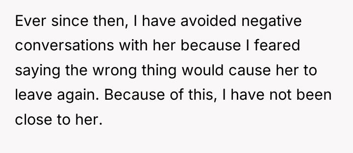 Ever since then, I have avoided negative conversations with her...