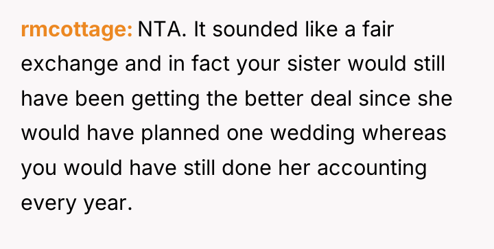 rmcottage NTA. It sounded like a fair exchange and in...