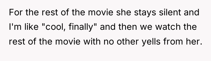 For the rest of the movie she stays silent and...