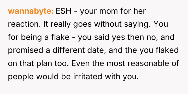 wannabyte ESH - your mom for her reaction. It really...