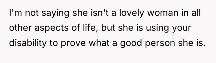 I'm not saying she isn't a lovely woman in all...