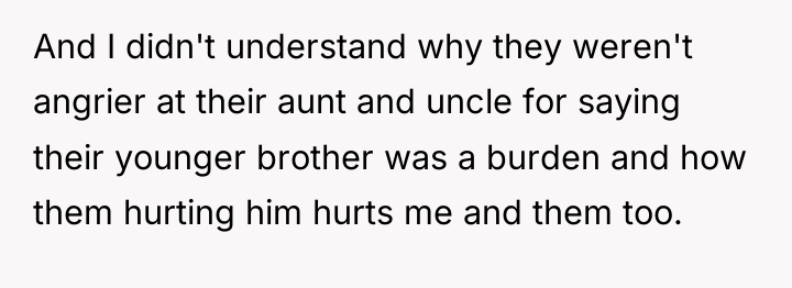 And I didn't understand why they weren't angrier at their...