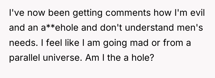 I've now been getting comments how I'm evil and an...