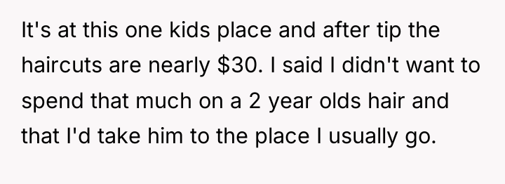 It's at this one kids place and after tip the...