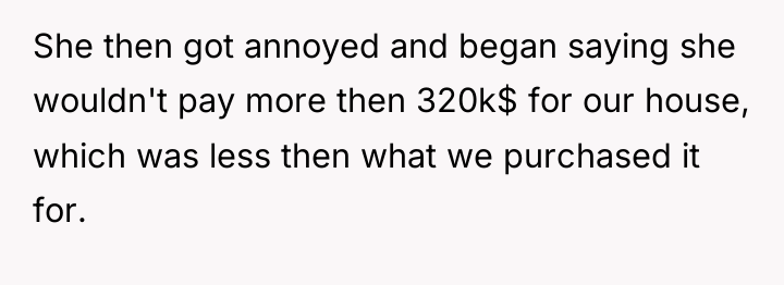 She then got annoyed and began saying she wouldn't pay...