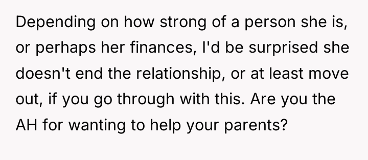 Depending on how strong of a person she is, or...