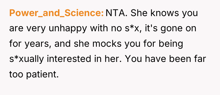 Power_and_Science NTA. She knows you are very unhappy with no...