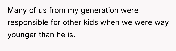 Many of us from my generation were responsible for other...
