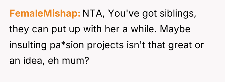 FemaleMishap NTA, You've got siblings, they can put up with...
