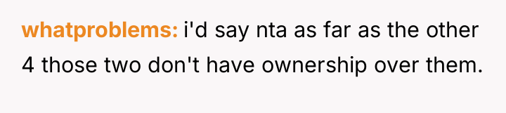 whatproblems i'd say nta as far as the other 4...