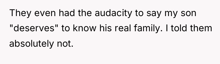 They even had the audacity to say my son "deserves"...