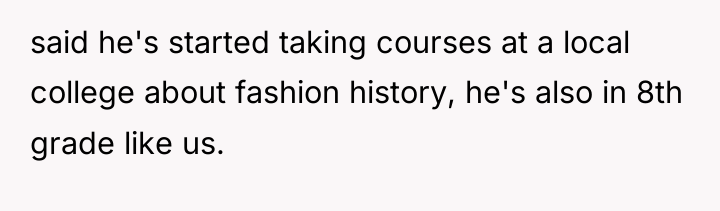 said he's started taking courses at a local college about...