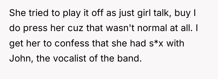 She tried to play it off as just girl talk,...