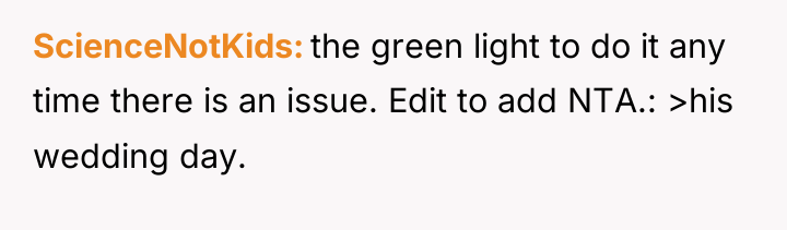 ScienceNotKids the green light to do it any time there...