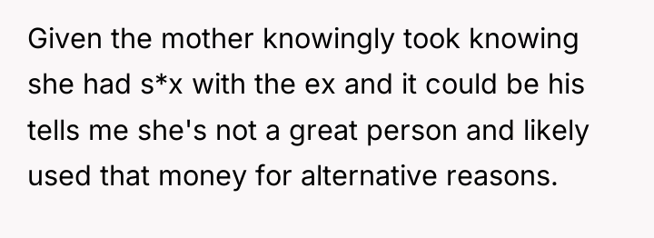Given the mother knowingly took knowing she had s*x with...