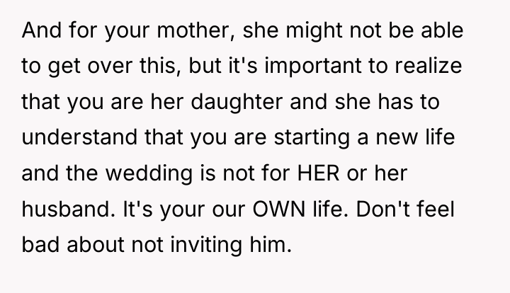 And for your mother, she might not be able to...