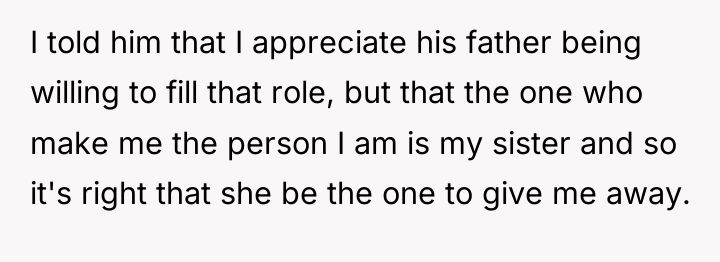 I told him that I appreciate his father being willing...
