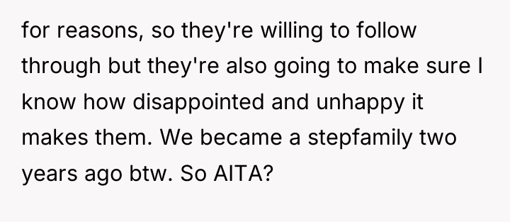 for reasons, so they're willing to follow through but they're...
