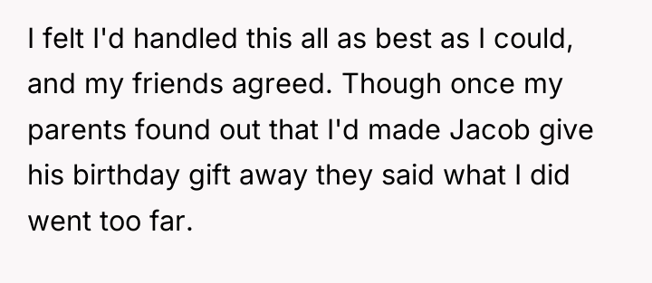 I felt I'd handled this all as best as I...