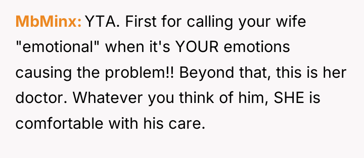 MbMinx YTA. First for calling your wife "emotional" when it's...
