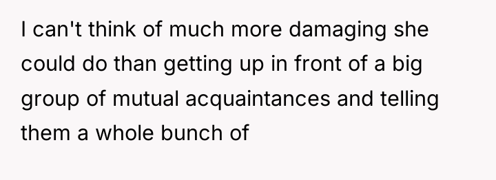 I can't think of much more damaging she could do...