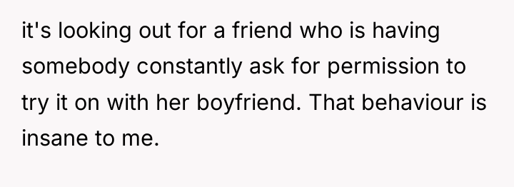 it's looking out for a friend who is having somebody...