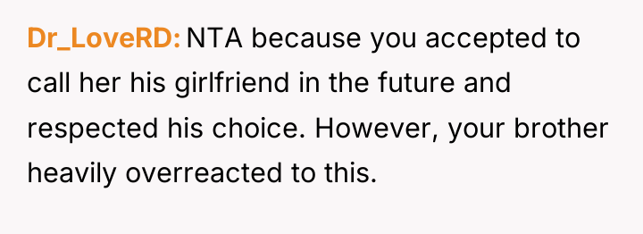 Dr_LoveRD NTA because you accepted to call her his girlfriend...