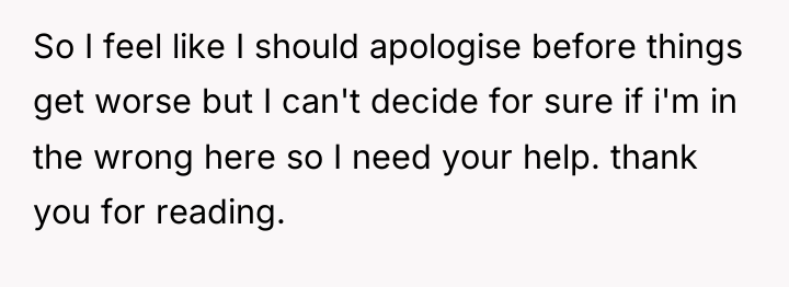 So I feel like I should apologise before things get...