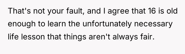 That's not your fault, and I agree that 16 is...
