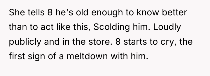 She tells 8 he's old enough to know better than...