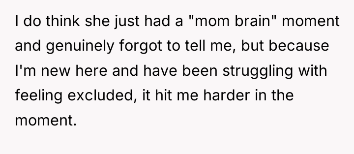 I do think she just had a "mom brain" moment...