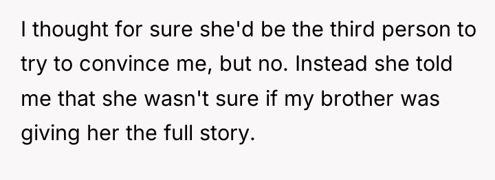 I thought for sure she'd be the third person to...