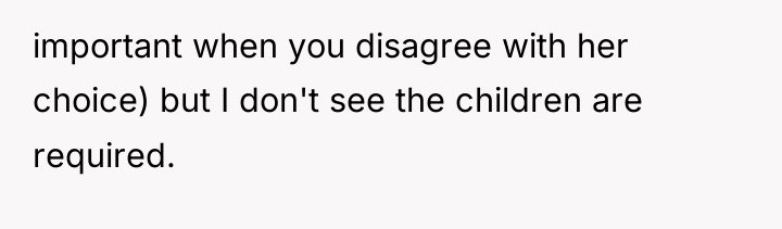 important when you disagree with her choice) but I don't...