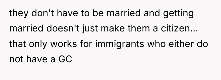 they don't have to be married and getting married doesn't...