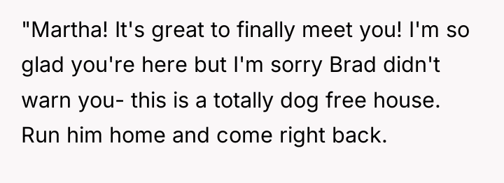 "Martha! It's great to finally meet you! I'm so glad...