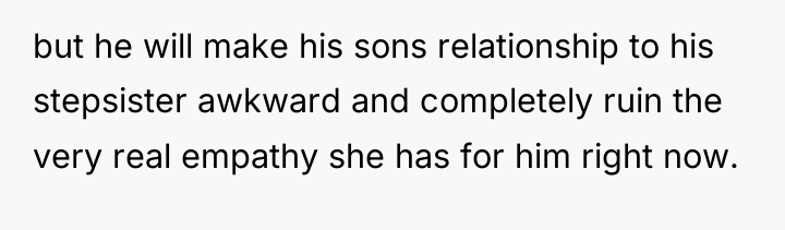 but he will make his sons relationship to his stepsister...