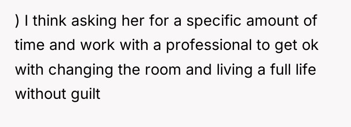 ) I think asking her for a specific amount of...