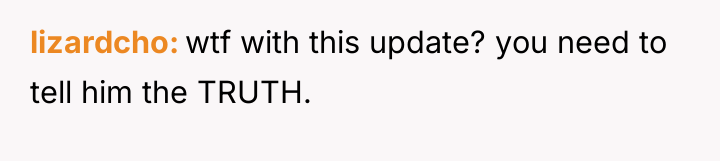 lizardcho wtf with this update? you need to tell him...