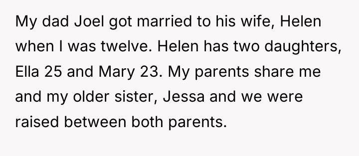 My dad Joel got married to his wife, Helen when...