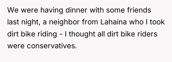 We were having dinner with some friends last night, a...