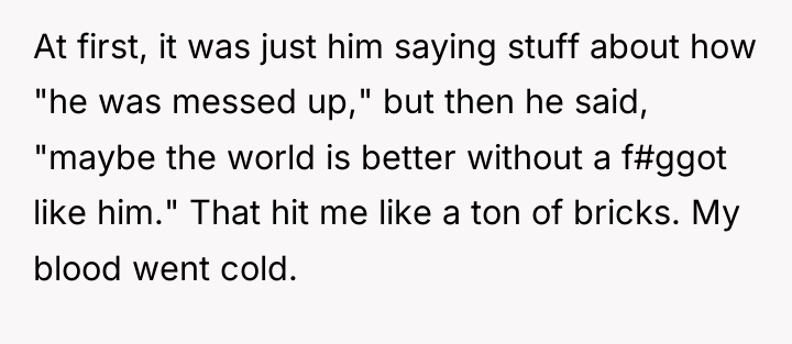 At first, it was just him saying stuff about how...