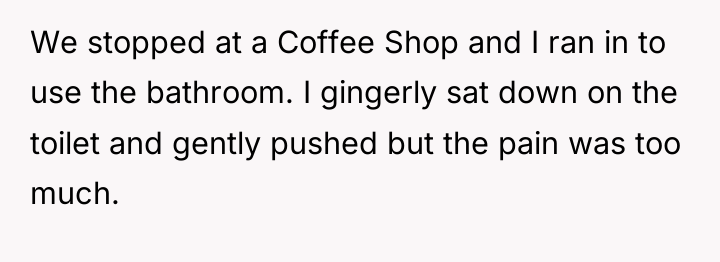 We stopped at a Coffee Shop and I ran in...