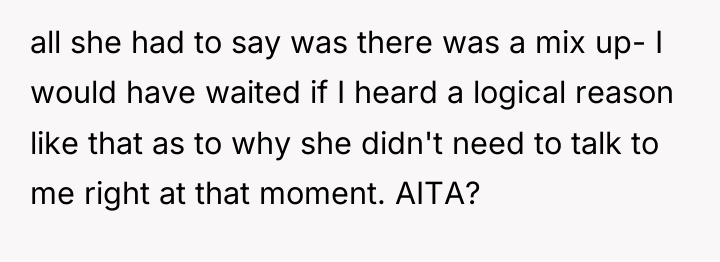 all she had to say was there was a mix...