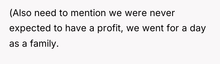(Also need to mention we were never expected to have...