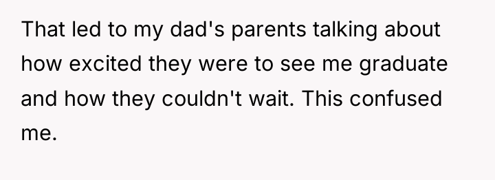 That led to my dad's parents talking about how excited...