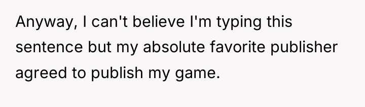 Anyway, I can't believe I'm typing this sentence but my...