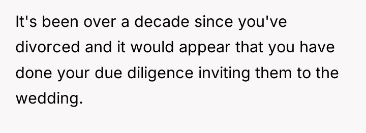 It's been over a decade since you've divorced and it...